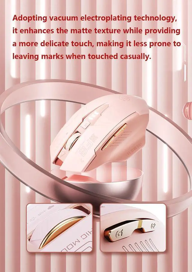 Alt view image 6 of 7 - WSIRAK F8 Mouse Rechargeable TYPE-C Mute Wireless Mouse For Business Office Game Computer Laptop Mice