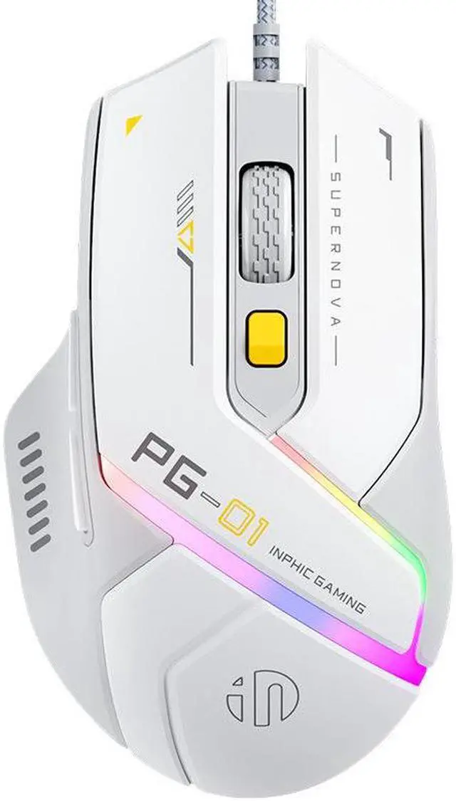 Main image of WSIRAK inphic PG1 wired mouse esports game specific RGB glowing hardware macro mouse laptop office mouse