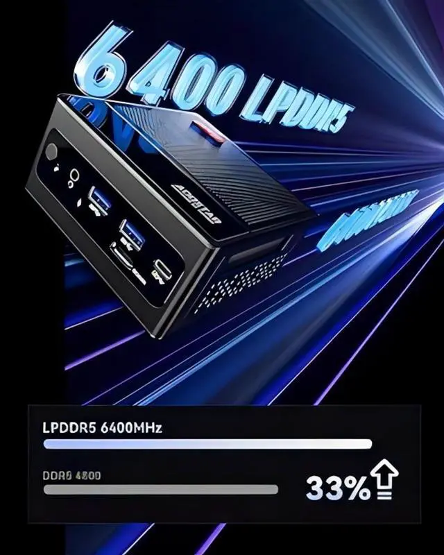 Alt view image 6 of 7 - WSIRAK AOOSTAR GEM10 AMD Ryzen 9 7940HS Mini PC with WIN 11 PRO/ 3* NVME/Oculink/2*2.5G LAN 32GB RAM 32G RAM / 512G SSD