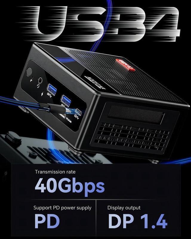 Alt view image 4 of 6 - WSIRAK AOOSTAR GEM10 AMD Ryzen 7 7840HS Mini PC with WIN 11 PRO/ 3* NVME/Oculink/2*2.5G LAN 32G RAM / 1T SSD