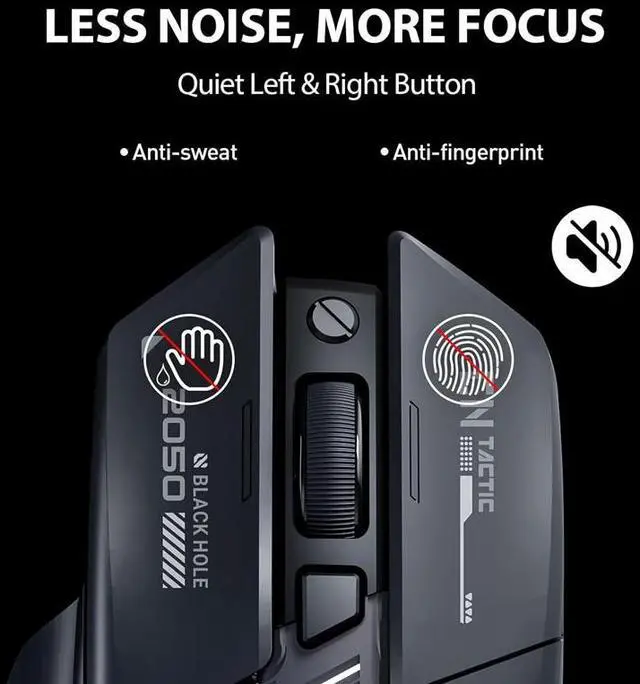 Alt view image 6 of 6 - Wsirak A9 Explorer Bluetooth and 2.4G Wireless Mouse Rechargeable Gaming Mouse Computer Laptop Mice