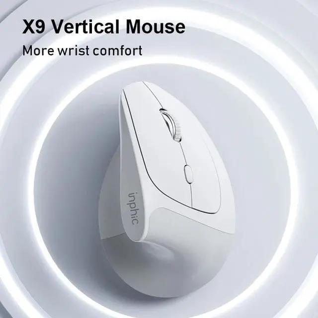 Alt view image 2 of 6 - Wsirak X9 Vertical Wireless Mouse Ergonomic Charging Silent Computer Office Silent 2.4G Wireless Vertical Mouse Pink