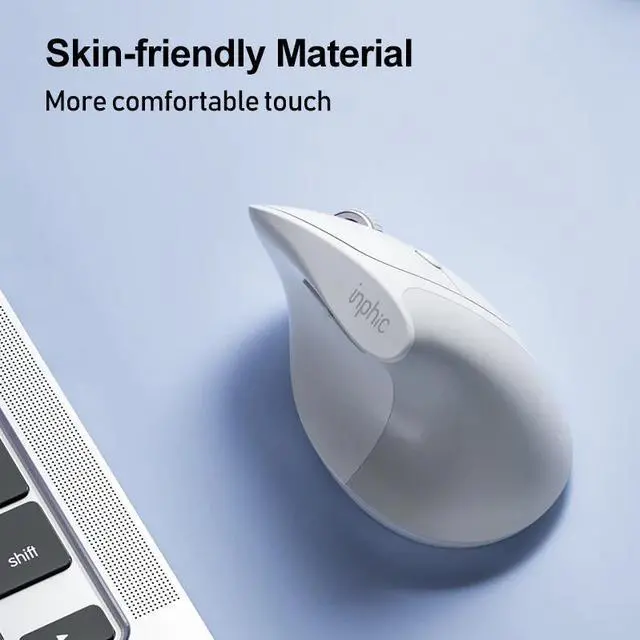 Alt view image 3 of 6 - Wsirak X9 Vertical Wireless Mouse Ergonomic Charging Silent Computer Office Silent 2.4G Wireless Vertical Mouse Pink