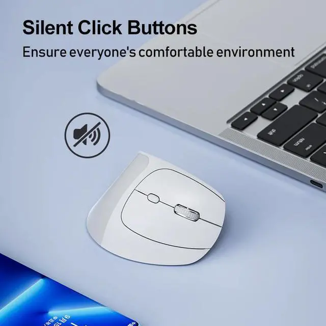 Alt view image 6 of 6 - Wsirak X9 Vertical Wireless Mouse Ergonomic Charging Silent Computer Office Silent 2.4G Wireless Vertical Mouse Pink