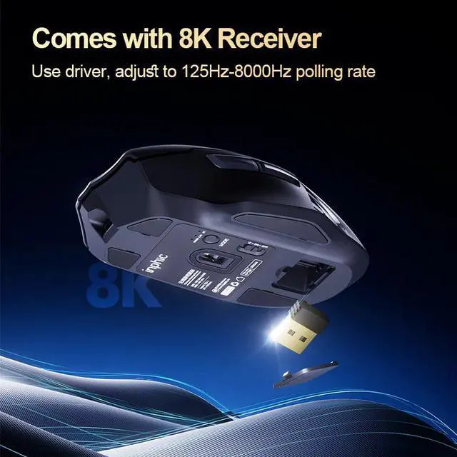 Alt view image 6 of 7 - Wsirak IN9 Ultra PAW 3950 Wireless Gaming Mouse Gunfire Edition Wireless Bluetooth Mouse Triple mock examination Mechanical Wired Computer Mouse