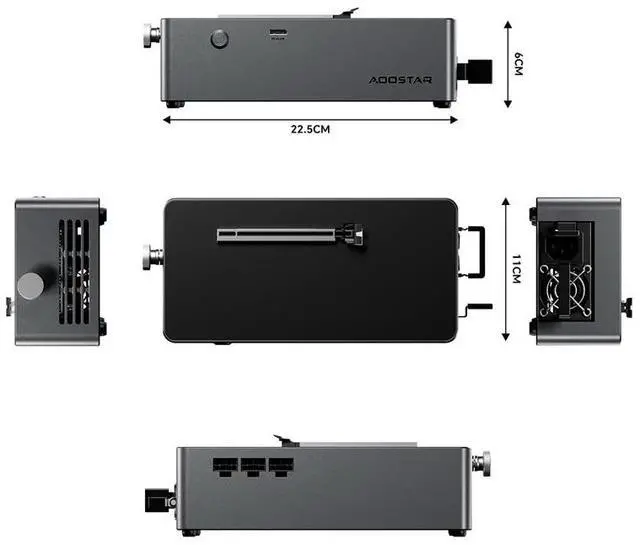 Alt view image 2 of 6 - Wsirak AG01 EGPU Enclosure Graphics Card Dock with Oculink Port 800W Power Supply(for EGPUs up to 600W)