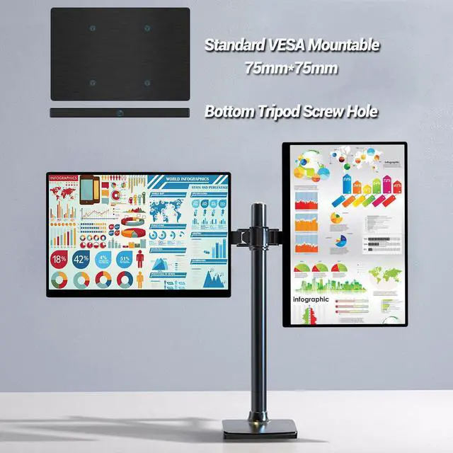 Alt view image 6 of 7 - ZEUSLAP Z10T 10.5 Inch Touchscreen Portable Monitor, 1280P FHD 100% sRGB IPS Screen Display Portable Sub Monitor for Office, School, Travel laptop mini pc computer Switch PS4 PS5 Raspberry Pi