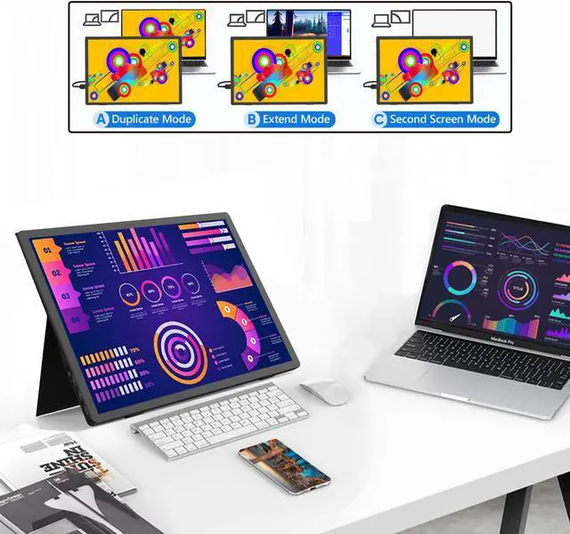 Alt view image 5 of 6 - ZEUSLAP Z13K 13.5 Inch 3K 60Hz portable gaming monitor QHD Dual Screen for laptop switch xbox PS5 Surface Book, Surface Pro 8, Surface Pro 9, Macbook Pro 13.5" 1:1 or 3:2 Laptop Extend Monitor