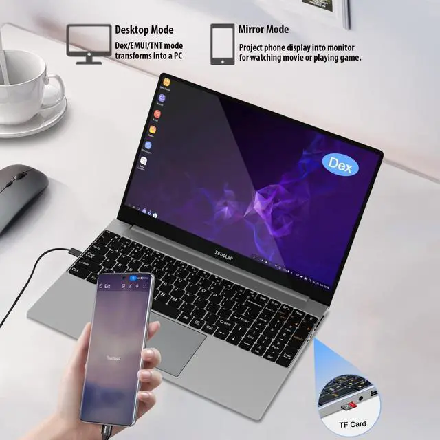 Alt view image 3 of 6 - ZEUSLAP 15.6 Inch Full HD Portable Monitor Built-in Keyboard and Mouse For Raspberry Pi Samsung DEX MacBook Pro Laptop PC Sub Display