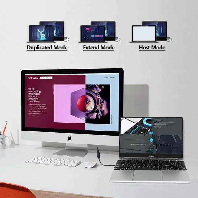 Alt view image 5 of 6 - ZEUSLAP 15.6 Inch Full HD Portable Monitor Built-in Keyboard and Mouse For Raspberry Pi Samsung DEX MacBook Pro Laptop PC Sub Display