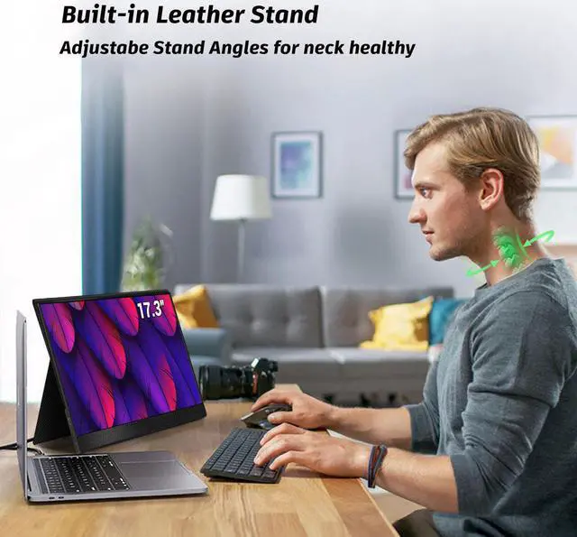 Alt view image 4 of 6 - ZEUSLAP Z17P 17.3 Inch 100%sRGB Portable Gaming Monitor, 1080P FHD 60Hz Screen for PS4 PS5 Switch Xbox Game Consoles Extend Screen PC Sub Display