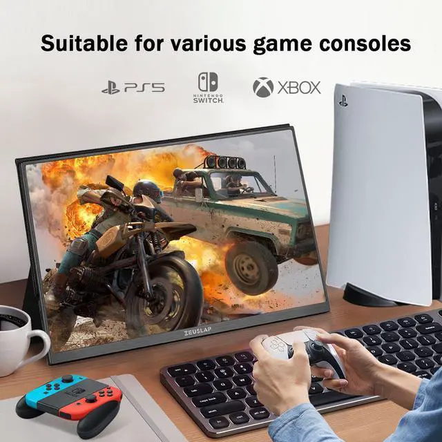 Alt view image 6 of 6 - ZEUSLAP Z14P 14 Inch Ultrathin FHD Portable Gaming Monitor, Full HD IPS Screen with Usb-C + HDMI-Compatible Ports for Nintendo Switch PS4 PS5 XBOX ect.