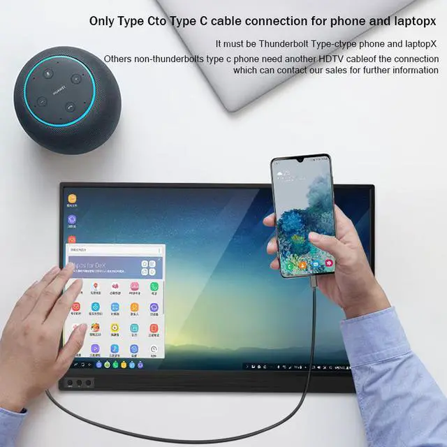 Alt view image 3 of 6 - ZEUSLAP P15AT 15.6 Inch Touchscreen Portable Monitor, 1920x1080 Full HD IPS Touch Portable Screen with HDMI-compatible+USB-C Ports for Laptop, MacBook Pro, PC, Switch, Xbox, PS4, Smartphone