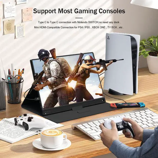 Alt view image 4 of 6 - ZEUSLAP P15AT 15.6 Inch Touchscreen Portable Monitor, 1920x1080 Full HD IPS Touch Portable Screen with HDMI-compatible+USB-C Ports for Laptop, MacBook Pro, PC, Switch, Xbox, PS4, Smartphone