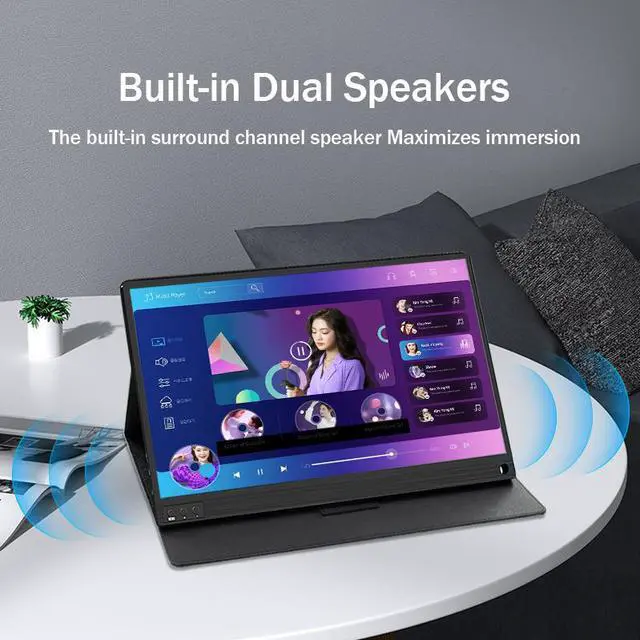 Alt view image 6 of 6 - ZEUSLAP P15AT 15.6 Inch Touchscreen Portable Monitor, 1920x1080 Full HD IPS Touch Portable Screen with HDMI-compatible+USB-C Ports for Laptop, MacBook Pro, PC, Switch, Xbox, PS4, Smartphone