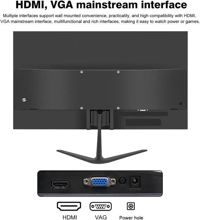 Alt view image 4 of 5 - ZEUSLAP Z22P 22" Gaming Monitor (Actual size 21.5"), 1080P Full HD 100Hz 90%sRGB Business Monitor with HDMI+VGA Ports Borderless LCD Gaming Display