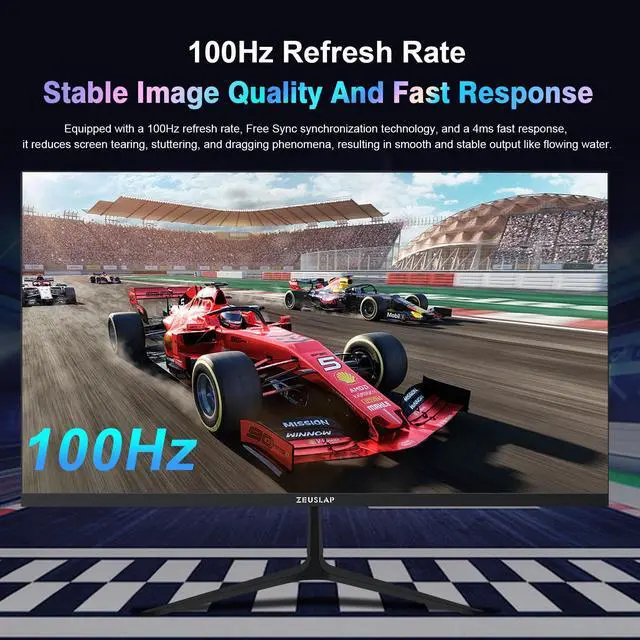 Alt view image 2 of 5 - ZEUSLAP Z22P 22" Gaming Monitor (Actual size 21.5"), 1080P Full HD 100Hz 90%sRGB Business Monitor with HDMI+VGA Ports Borderless LCD Gaming Display