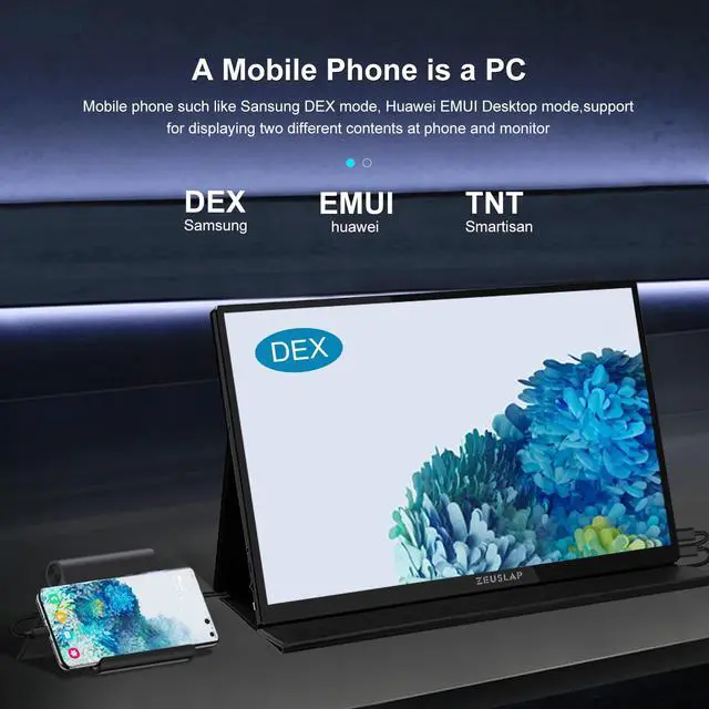 Alt view image 2 of 6 - ZEUSLAP P16KT 16 Inch Touchscreen Portable Monitor, 2.5K 144Hz 100%sRGB IPS Screen Computer Monitor with HDMI-compatible + Type-C + 3.5 mm Audio Ports for Laptop, Switch, Xbox, PS4/5, Smartphone etc