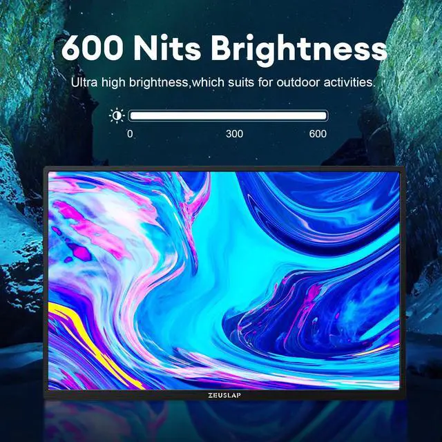 Alt view image 3 of 7 - ZEUSLAP P16UK 16 Inch Portable Monitor,3840*2400 4K UHD 16:10 100%sRGB 600Nit Brightness IPS Panel Gaming Monitor for Lapop, Phone PS4/5, Swtich etc.