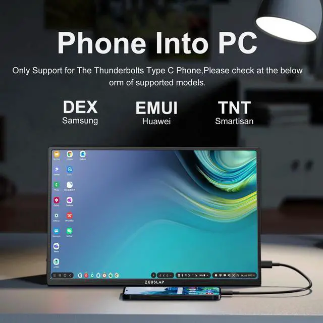 Alt view image 4 of 7 - ZEUSLAP P16UK 16 Inch Portable Monitor,3840*2400 4K UHD 16:10 100%sRGB 600Nit Brightness IPS Panel Gaming Monitor for Lapop, Phone PS4/5, Swtich etc.