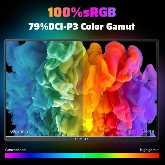 Alt view image 5 of 6 - ZEUSLAP P16K 16 Inch Portable Monitor, 2.5K 144Hz 100%sRGB IPS Screen Computer Gaming Monitor
