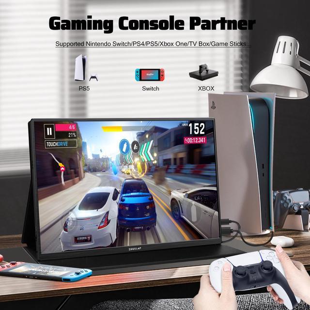 Alt view image 8 of 7 - ZEUSLAP P16K 16 Inch Portable Monitor, 2.5K 144Hz 100%sRGB IPS Screen Computer Gaming Monitor with HDMI-compatible + Type-C + 3.5 mm Audio Ports for Laptop, Switch, Xbox, PS4/5, Smartphone etc.