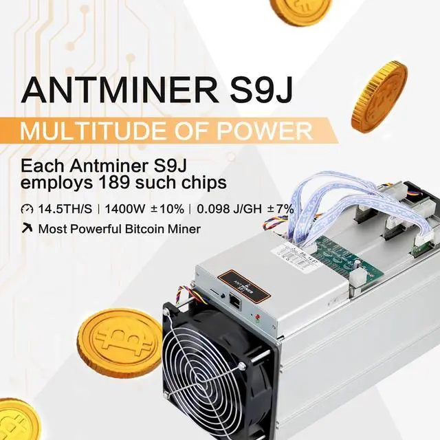 Alt view image 4 of 7 - Antminer S9J 14.5TH/s Bitcoin Miner, S9J 14.5TH/s ASIC Bitcoin BTC Miner 0.098 J/GH Bitcoin Mining Machine with Data Cable