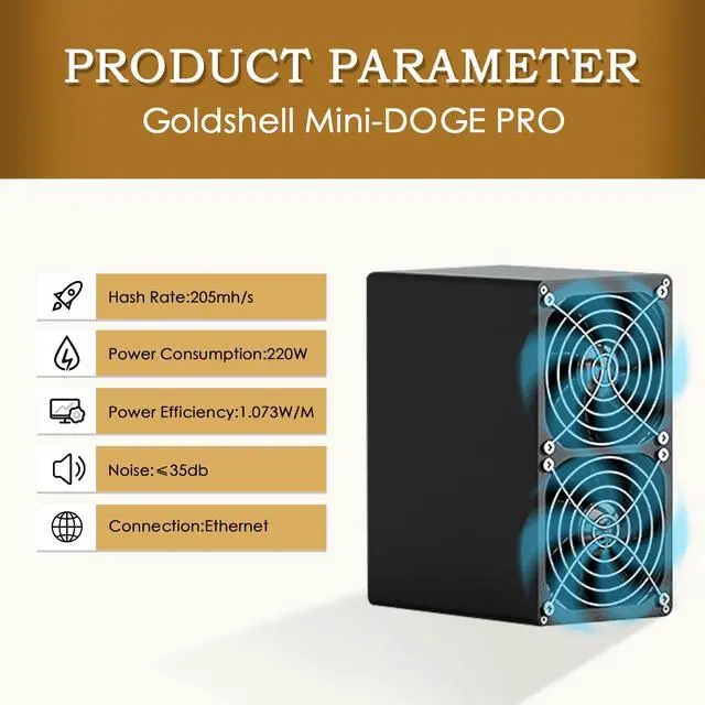 Alt view image 2 of 7 - Goldshell Mini Doge Pro 205MH/S Dogecoin & Litecoin Miner 220W LTC & Doge Mining Machine