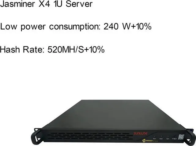 Alt view image 2 of 6 - JASMINER X4 1U 520Mh/s 240W Server Miner, ETC Server High-throughput Ethereum Miner EtHash Algorithm