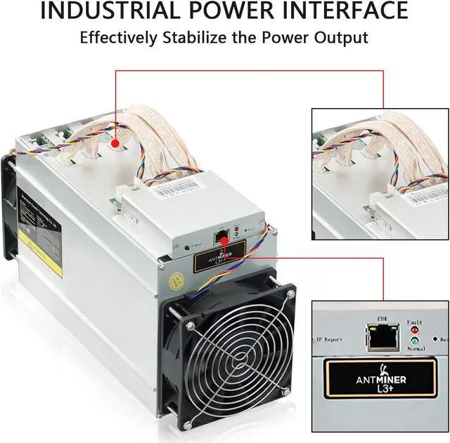 Alt view image 4 of 7 - Antminer L3+ 504MH/S Scrypt ASIC Litecoin Miner, LTC Dogecoin Mining Machine with an Extra Fan & A Data Cable