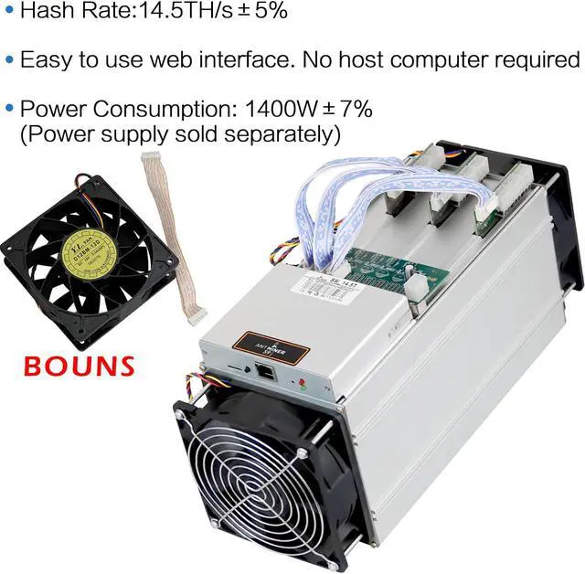 Alt view image 7 of 7 - Antminer S9J 14.5TH/s Bitcoin Miner, S9J 14.5TH/s ASIC Bitcoin BTC Miner 0.098 J/GH Bitcoin Mining Machine with Data Cable