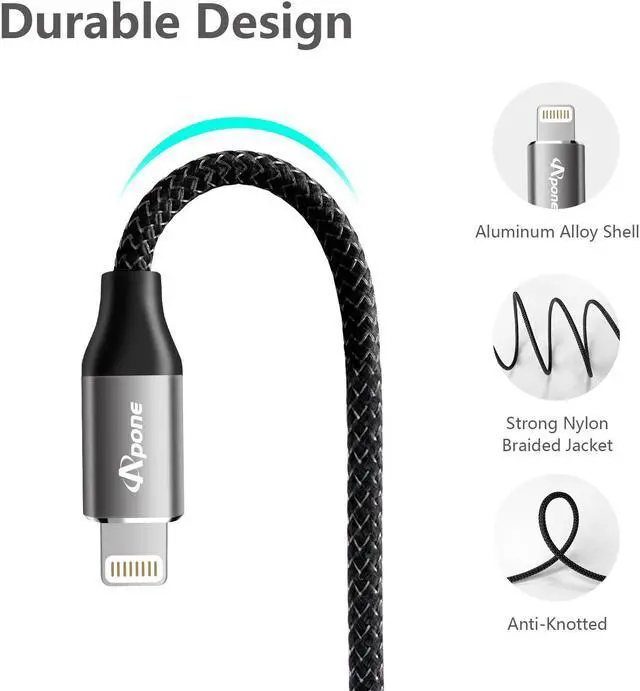 Alt view image 2 of 6 - iPhone Charger Cord Apone 5ft,iPhone Fast Charging Cable Lightning to Type C Charger Cable for iPhone 13PRO/13/12/12 PRO Max/12Mini/11/11PRO/XS/Max/XR/iPad Charging Black