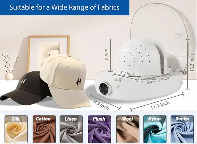 Alt view image 7 of 7 - Hat Iron and Hat Cleaner with Steam,Hat Dryer with Hot/Cold Air,Steam Iron&Steam Cleaner&Dryer for Hat,Steam Ironing,Steam Cleaning,Drying Vintage Hat and Dad Hat