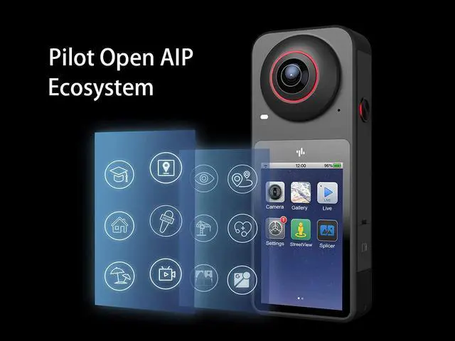 Alt view image 7 of 7 - PilotPano 360 Action Camera Waterproof with 5.7K 360 Active HDR Video,3.1" Touchscreen,CMOS sensors,Support 4K, 60FPS,for AI Editing, Live Streaming, HDR,Webcam,PilotSteady