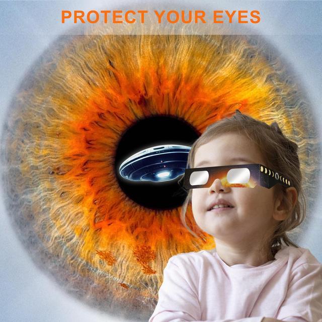 Alt view image 6 of 6 - 500 Pack Premium Solar Eclipse Glasses ISO Certified Eclipse Glasses 2024 for Direct Sun Viewing Made by NASA Approved Factory