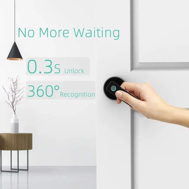 Alt view image 3 of 7 - Fingerprint Door Lock, SMONET Electronic Biometric Smart Deadbolt Keyless Entry Digital Door Lock for Bedroom,Key Handle Door Lever, Auto Lock,Security for Front Door, Home,Office,Apartment