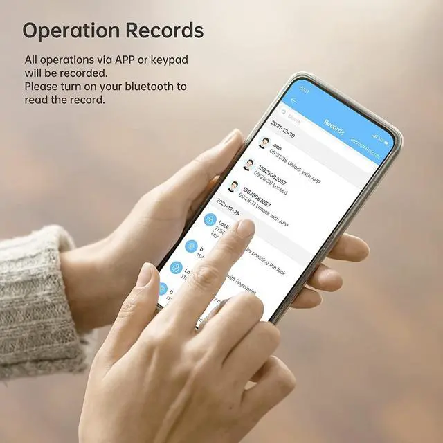 Alt view image 4 of 7 - Smart Lock, Keyless Entry Deadbolt Door Lock, SMONET Electronic Bluetooth with Biometric Fingerprint, Keys, IC Card, Touchscreen Keypad,Auto Lock,Remote Share, APP Control for Home,Office,Apartment