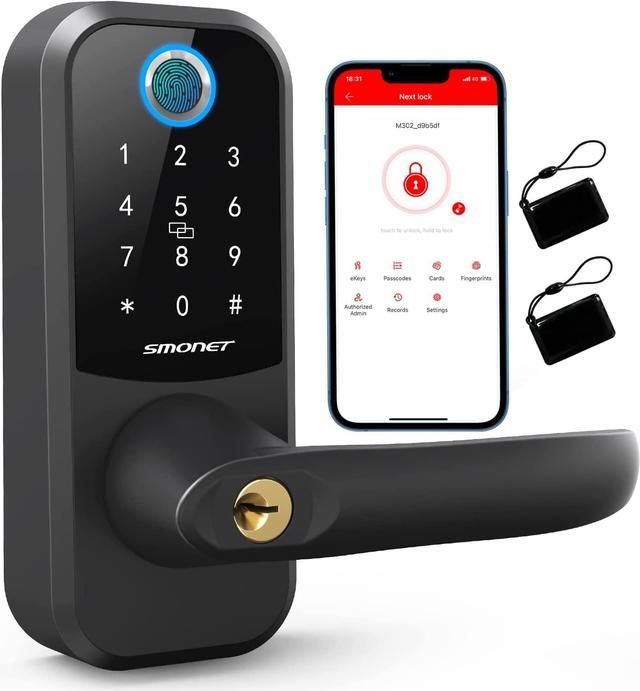Smart Lock,SMONET Fingerprint Door Lock with Keypad,Keyless Entry