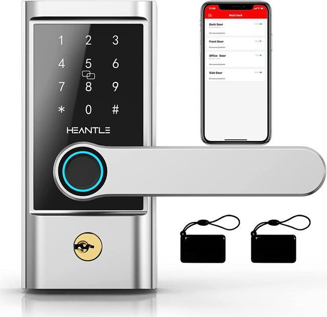 Front Door Lock Set, HEANTLE Smart Locks with Handle, Electronic Keyless  Entry Door Lock, Digital Keypad Deadbolt, Auto Lock One-time Passcode for