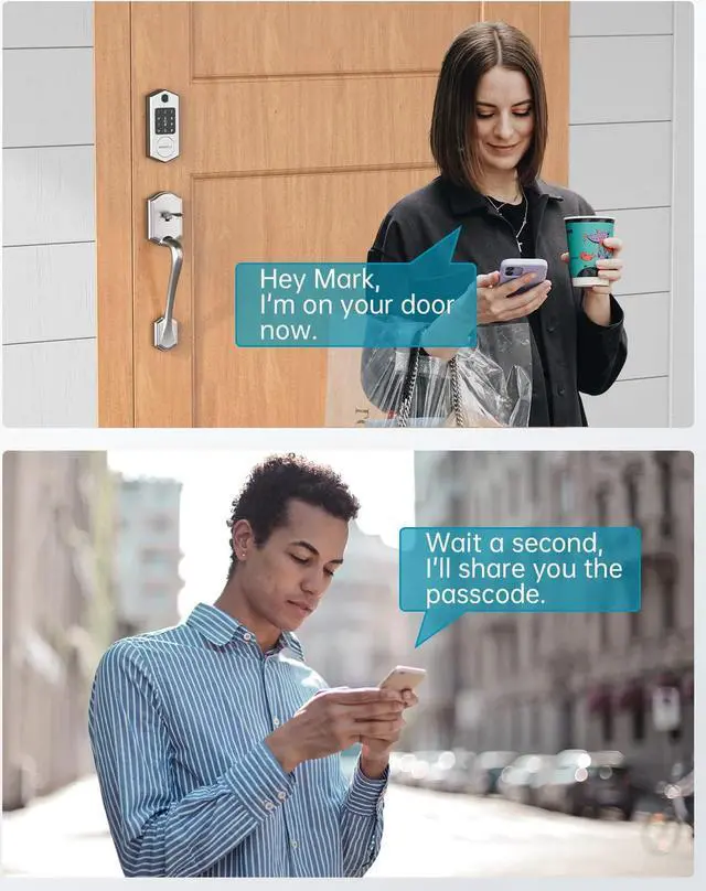 Alt view image 7 of 7 - Smart Lock, HEANTLE Fingerprint Digital Door Locks Keyless Entry for Front Door with Touchscreen Keypads and IC Fob Biometric Bluetooth Deadbolt App Control Works with Alexa, Google Assistant Silver