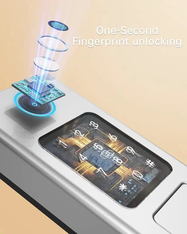 Alt view image 2 of 7 - Smart Lock, HEANTLE Keyless Entry Door Lock Fingerprint Electronic Deadbolt Digital Bluetooth Biometric Door Locks with Keypads Smart Locks for Front Door, Auto Door Lock Work with App Silver