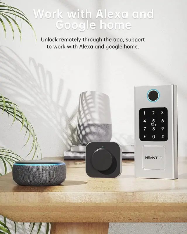 Alt view image 7 of 7 - Smart Lock, HEANTLE Keyless Entry Door Lock Fingerprint Electronic Deadbolt Digital Bluetooth Biometric Door Locks with Keypads Smart Locks for Front Door, Auto Door Lock Work with App Silver