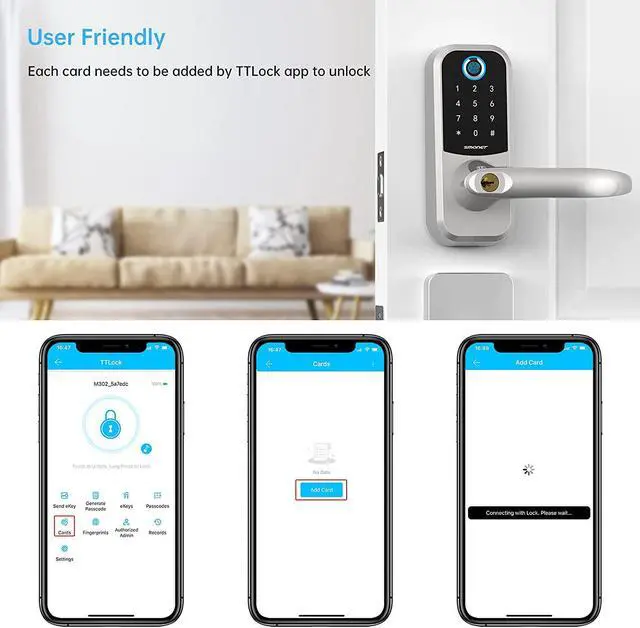 Alt view image 5 of 7 - Smonet Smart IC Key Cards, Smart Fobs for Keypad Door Lock, Addable Electronic Cards Work with TTLock, Nextlock,Smart Locks Accessories, Keyless Smart Digital Key Card Chip for Door Lock - 3 Packs