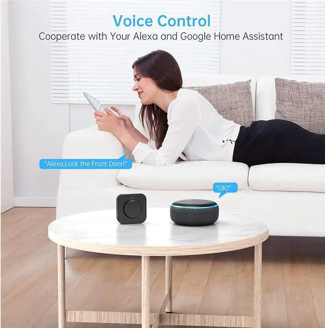 Alt view image 5 of 7 - SMONET Smart Lock Wi-Fi Gateway, G2 Gateway Wi-Fi Bridge Remote Control Keyless Entry Door Lock, Smart Hub Work with Alexa, Google Home Voice Control for Homes and Hotel