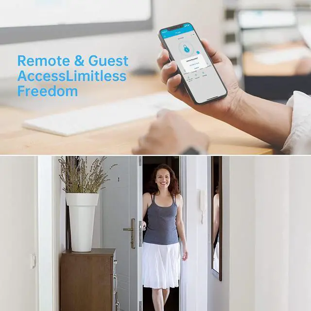 Alt view image 7 of 7 - SMONET Smart Lock Wi-Fi Gateway, G2 Gateway Wi-Fi Bridge Remote Control Keyless Entry Door Lock, Smart Hub Work with Alexa, Google Home Voice Control for Homes and Hotel