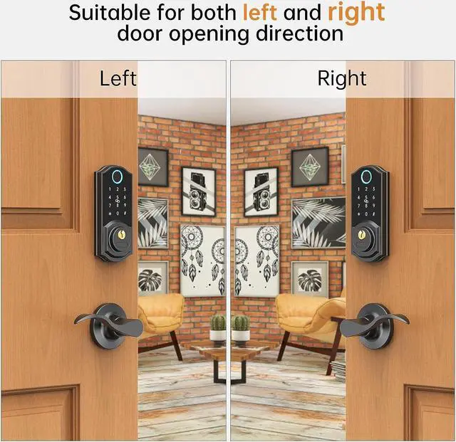 Alt view image 4 of 7 - Smart Lock, Keyless Entry Door Lock for Front Door, Smart Deadbolt Digital Keypad Electronic Bluetooth with Biometric Fingerprint Keys Fobs Auto Lock, Smartphone APP Control for Home