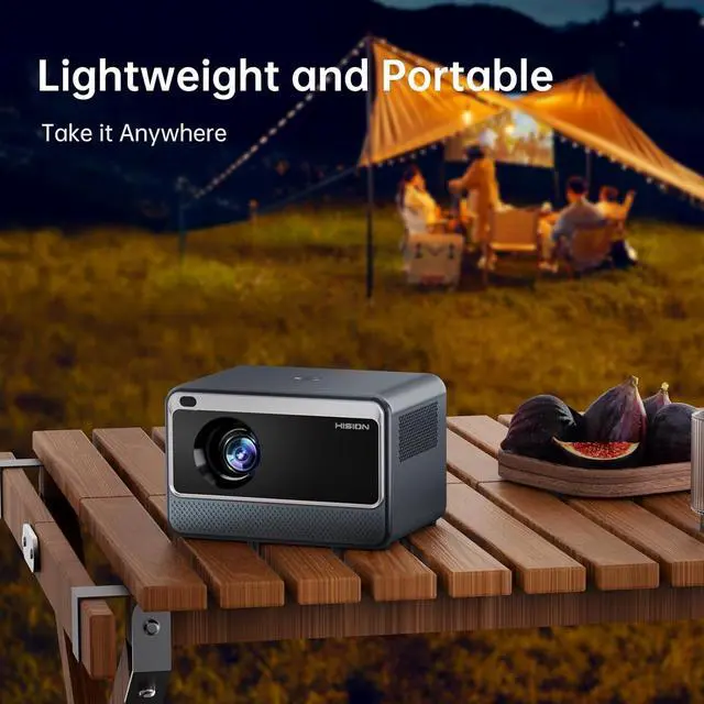 Alt view image 7 of 7 - Projector WiFi Bluetooth Mini Portable: HISION 1080P Full HD 4K Support Outdoor Home Theater Movie Video LED Wireless Indoor Electric Focus 13000 Lumen Compatible with Phone TV Stick PC USB HDMI