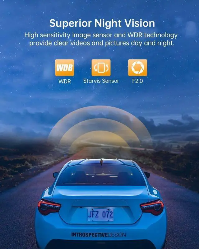 Alt view image 3 of 7 - Smanic 4k Dash Cam Front, Dash Camera for Cars Built with WiFi GPS 3.16 IPS Screen, Car Dashboard Recorder 170° Wide Angle, WDR,24H Parking Mode, Night Vision, Loop Recording