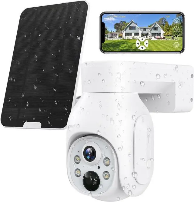 Main image of 4G LTE Cellular Security Camera Plus Solar Panel & SIM Card(Verizon AT&T T-Mobile),Pan Tilt 360 View 3MP Color Night Vision,PIR Detection,2-Way Audio