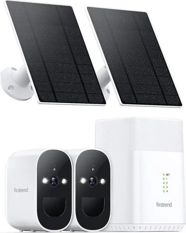 Main image of Solar Security Cameras Wireless Outdoor,Firstrend Home Security System 2K WiFi Outside Cameras Wireless with Floodlight Color Night Vision PIR Motion Detection Two Way Audio Solar Battery Powered